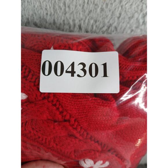 Vintage That's Me Sweater Womens Medium Red Knit Floral Padded Shoulders - Picture 7 of 7